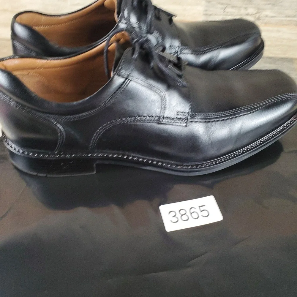 Johnston & Murphy Tabor Mens Oxfords Sz 9 M Black Leather Lace Up Almond Toe